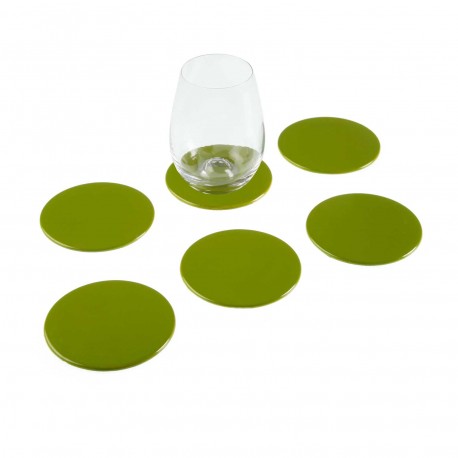 GREEN 6 COASTERS SET