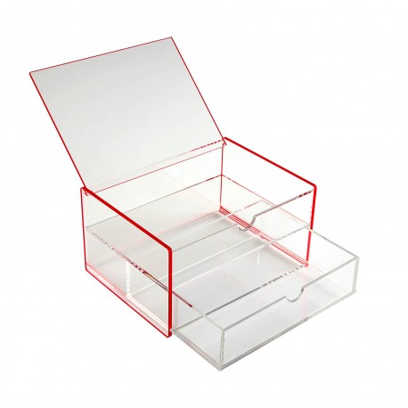 DOUBLE ACRYLIC RED BOX