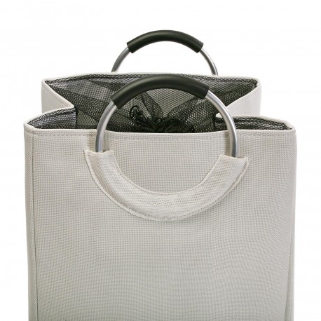 WHITE LAUNDRY HAMPER WITH HANDLES