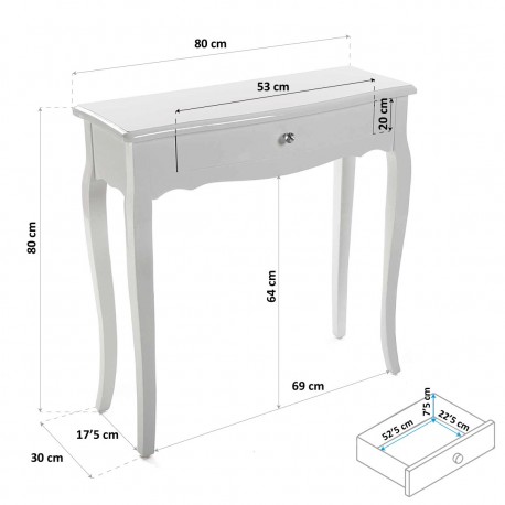 WHITE ENTRY TABLE CAGLIARI