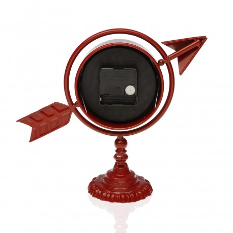 TABLE CLOCK BURGUNDY ARROW