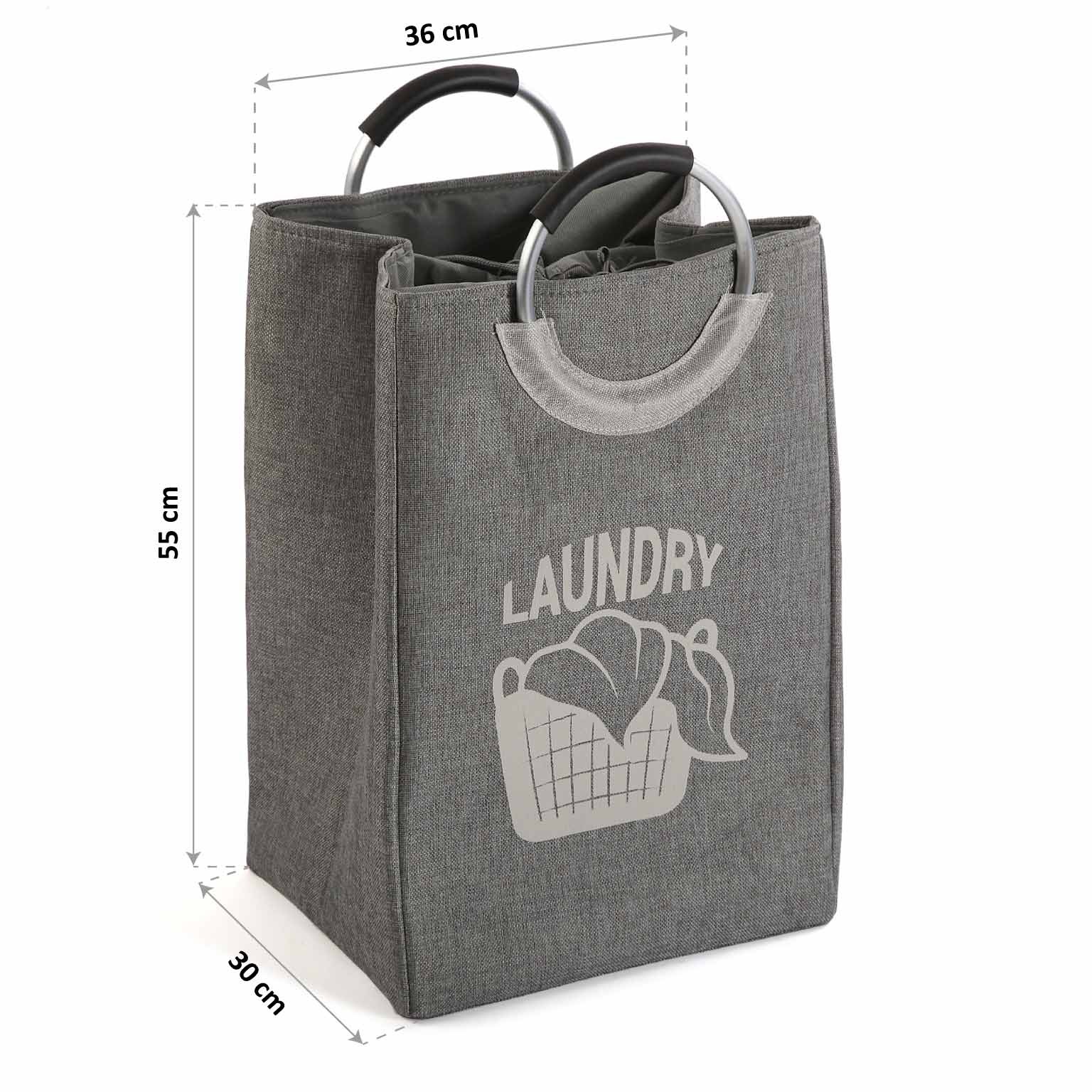 Grey & White  Handled Laundry Bin 4 Different Sizes 