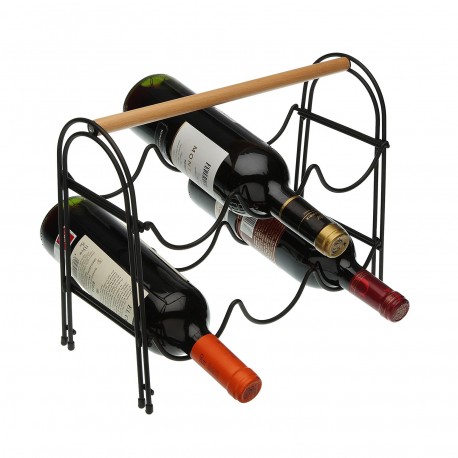 WINE RACK METAL AND WOOD