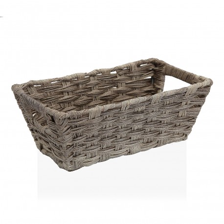 GREY  BASKET WITH HANDLES