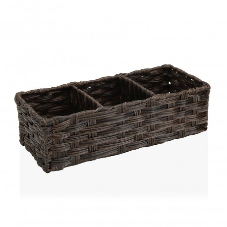 BROWN  BASKET 3 COMPARTMENTS