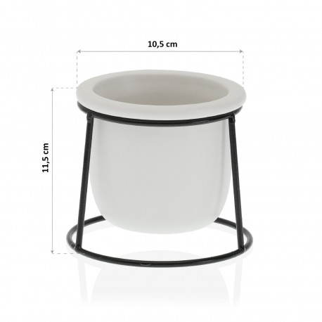 CERAMIC PLANTER W/ METAL STAND