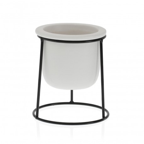 CERAMIC PLANTER W/ METAL STAND