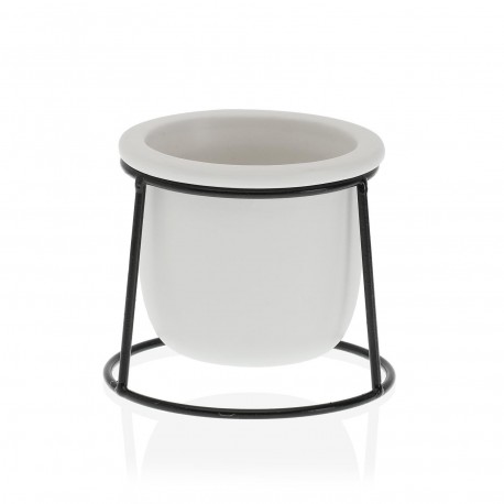 CERAMIC PLANTER W/ METAL STAND