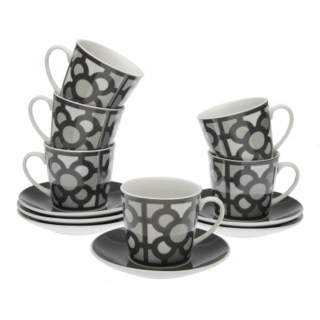 SET 6 TEA CUPS WITH PLATE