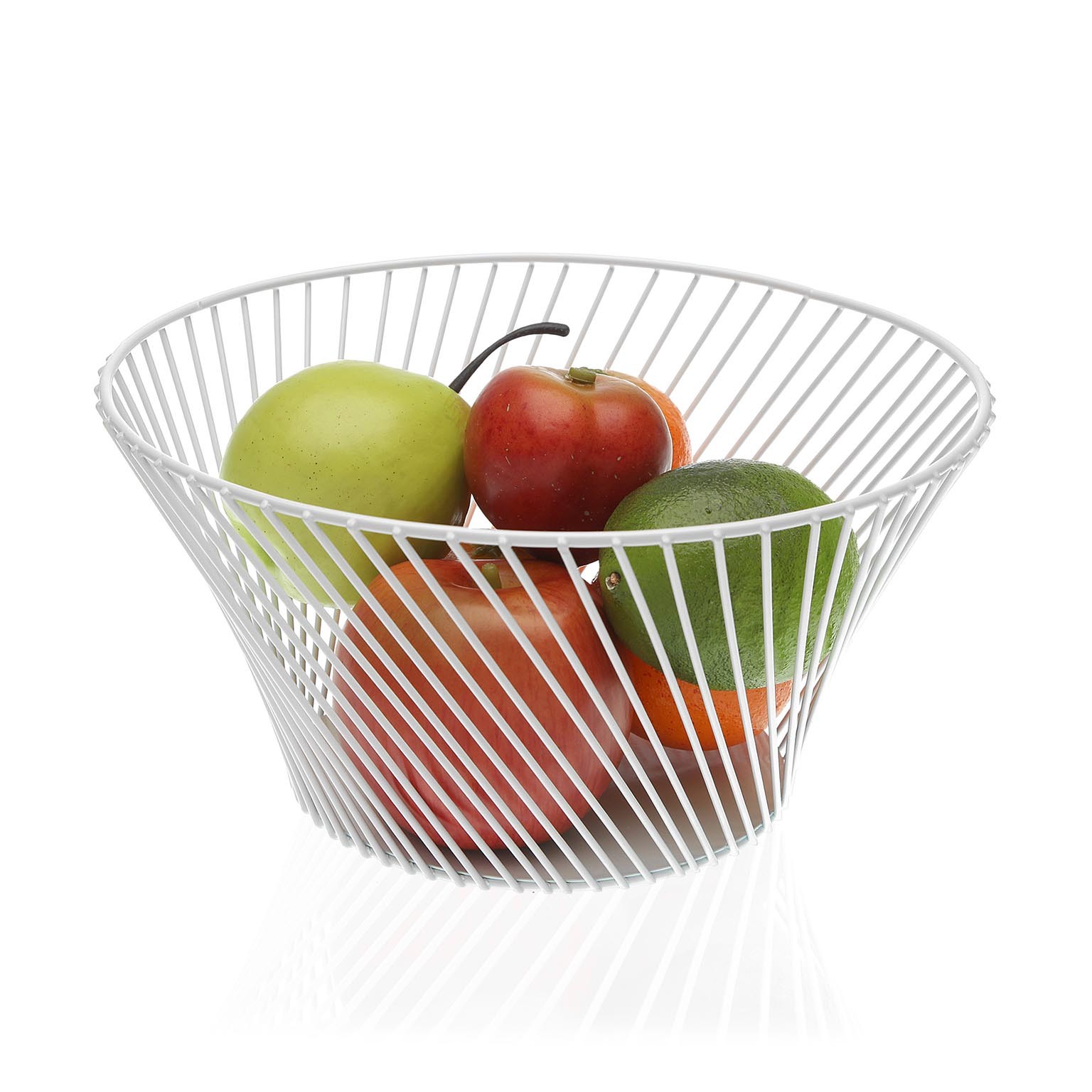WHITE METAL FRUIT BASKET
