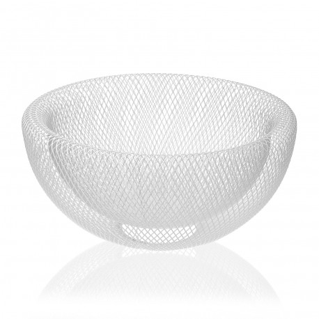 WHITE METAL FRUIT BASKET