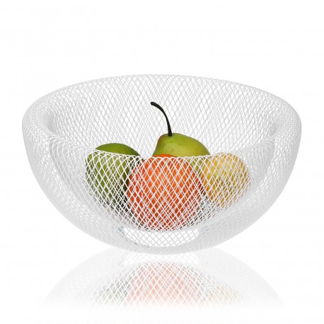 WHITE METAL FRUIT BASKET