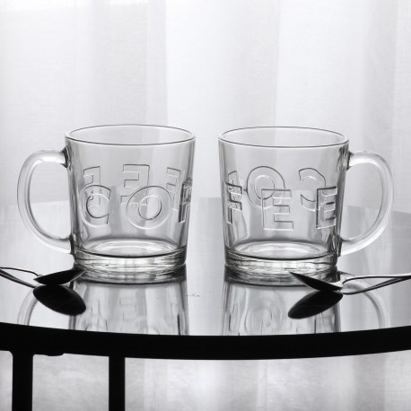GLASS COFFE MUG 340 ML