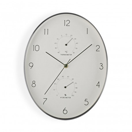 OVAL SILVER WALL CLOCK