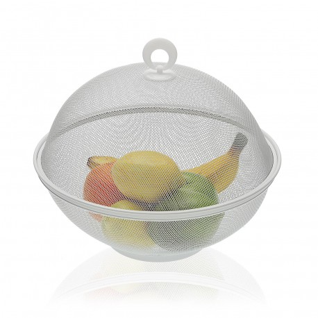 WHITE FRUIT BOWL WITH LID