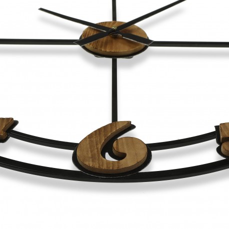 WOOD AND IRON WALL CLOCK 60CM