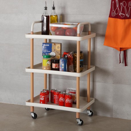 WHITE 3-TIER TROLLEY