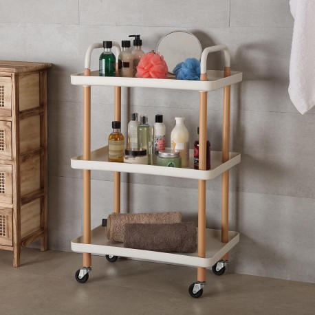 WHITE 3-TIER TROLLEY