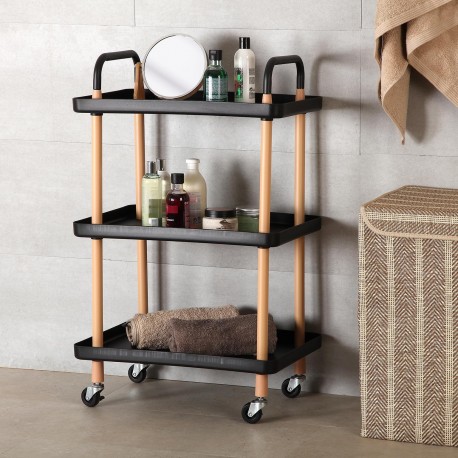 BLACK 3-TIER TROLLEY