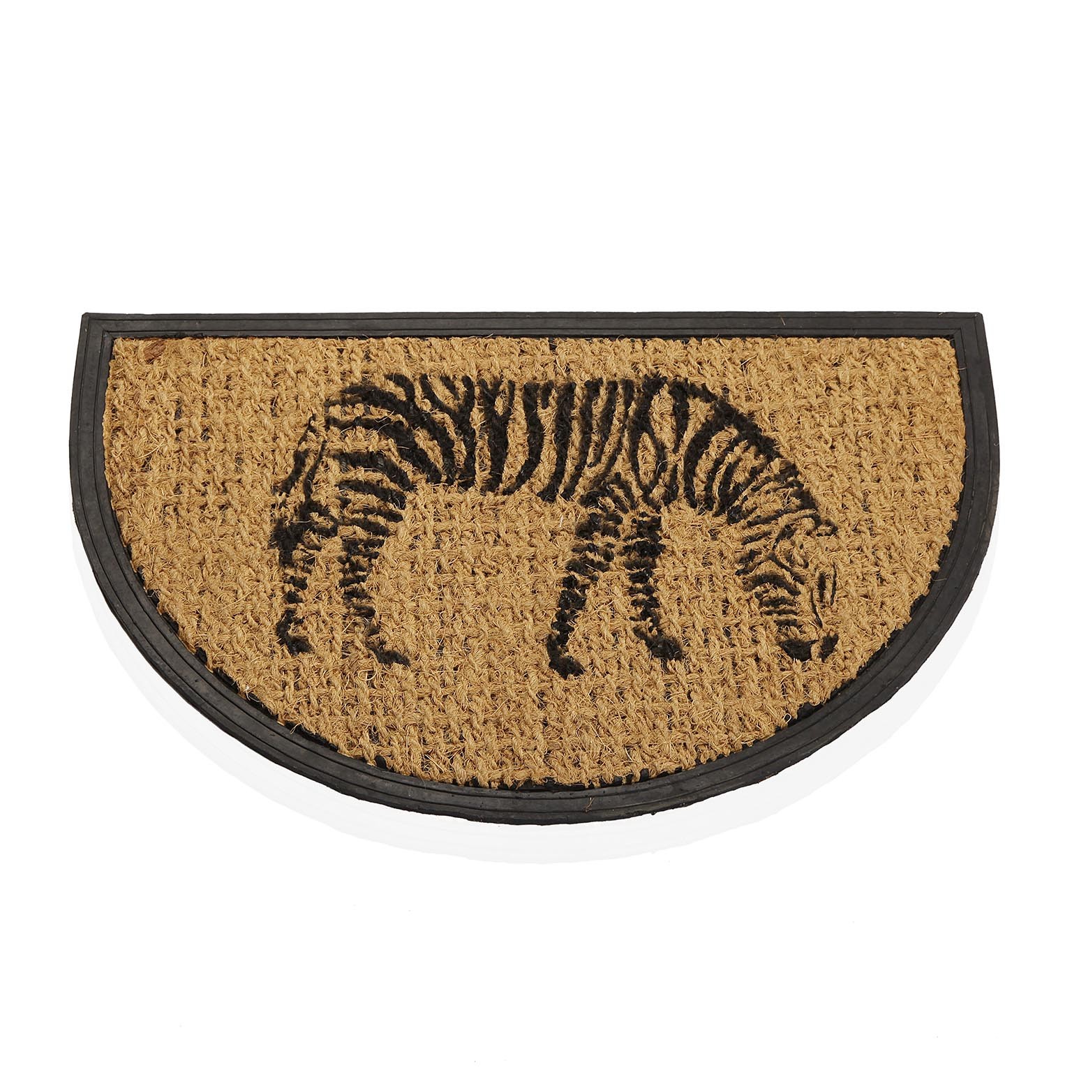 DOORMAT HALF MOON ZEBRA