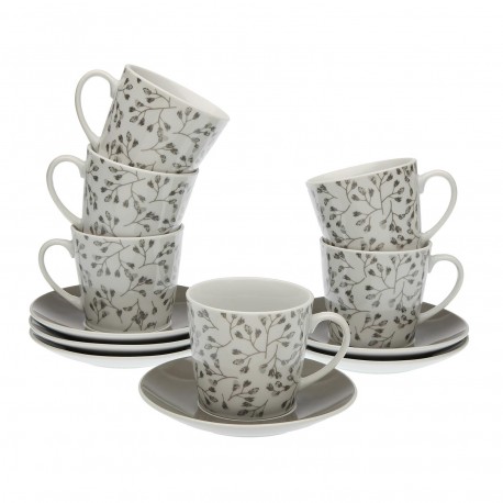 SET 6 TEA CUPS WITH PLATE