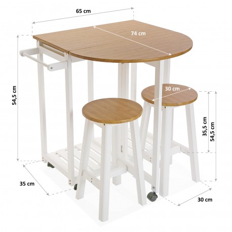 SET TABLE AND TWO STOOLS