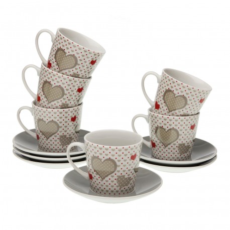 SET 6 TEA CUPS WITH PLATE