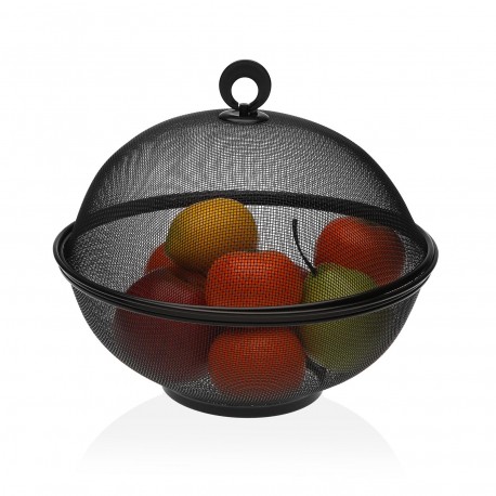 BLACK  FRUIT BOWL WITH LID