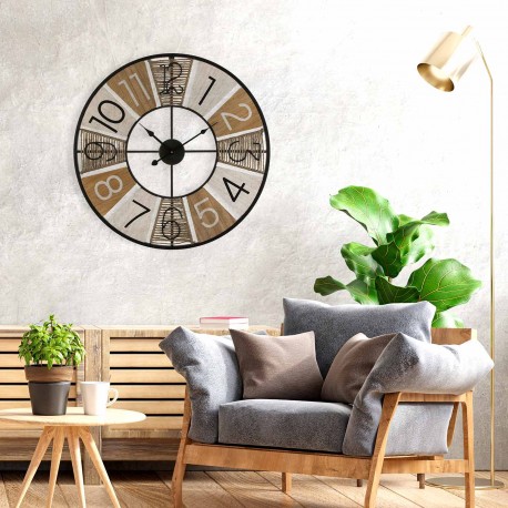 WOOD WALL CLOCK 58CM