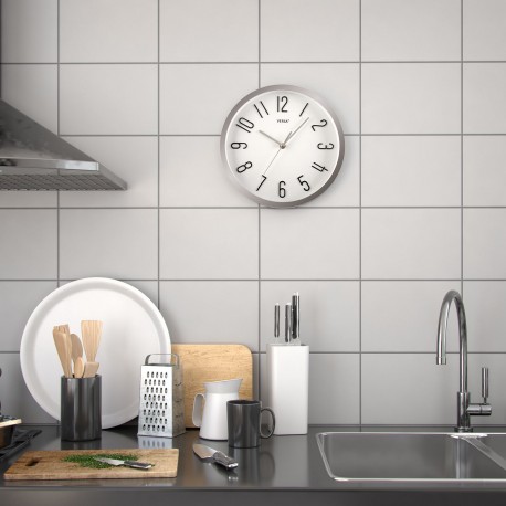 SILVER WALL CLOCK 30CM