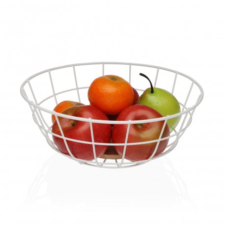 WHITE METAL FRUIT BASKET