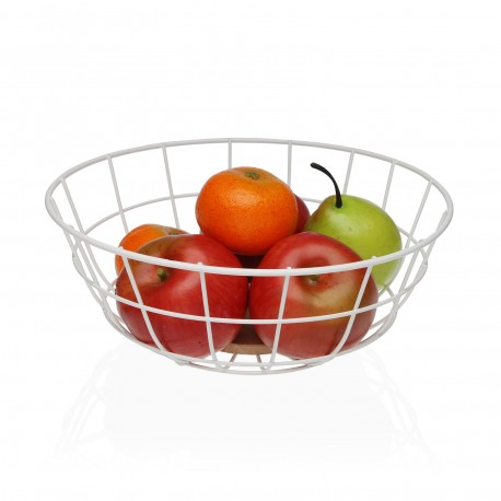 WHITE METAL FRUIT BASKET