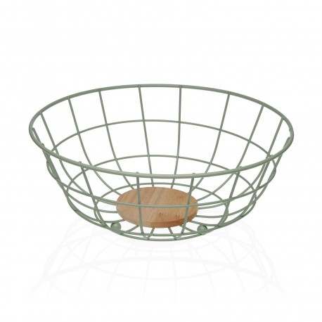 GREEN METAL FRUIT BASKET