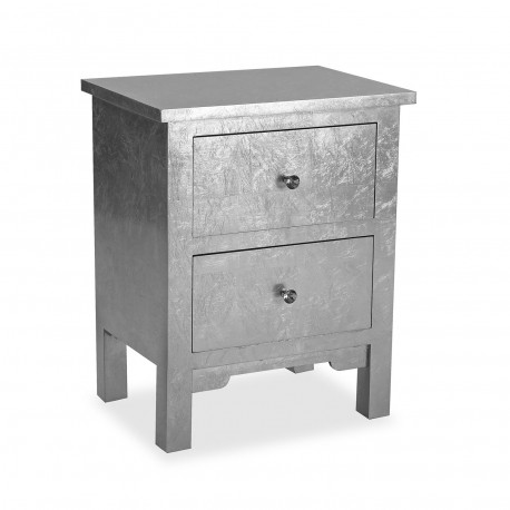 2 DRAWES CABINET IN SILVER