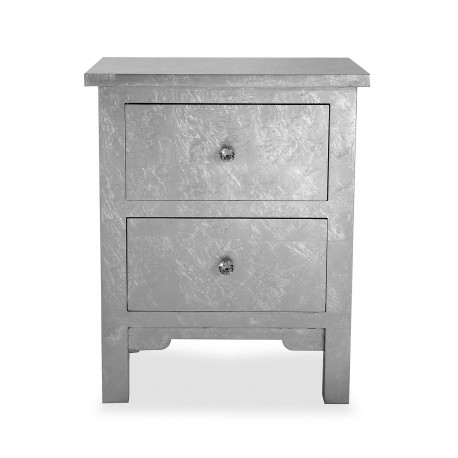 2 DRAWES CABINET IN SILVER