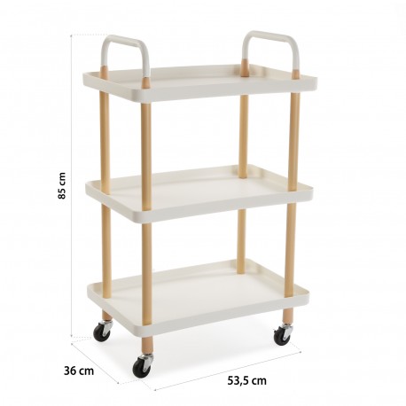 WHITE 3-TIER TROLLEY