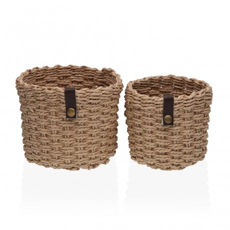 SET 2  ROUND  BEIGE  BASKETS