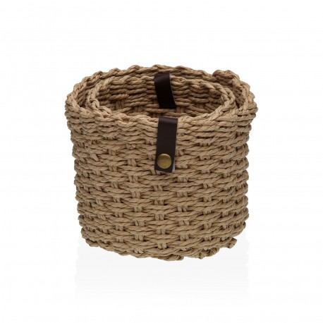 SET 2  ROUND  BEIGE  BASKETS