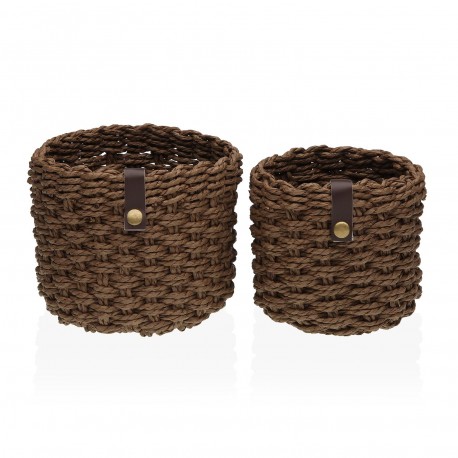 SET 2  ROUND  BROWN BASKETS