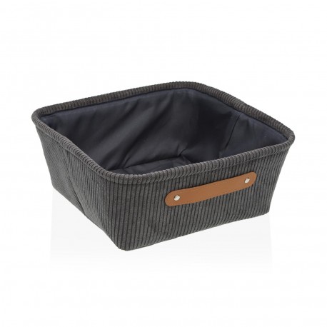 DARK GREY CORDUROY BASKET
