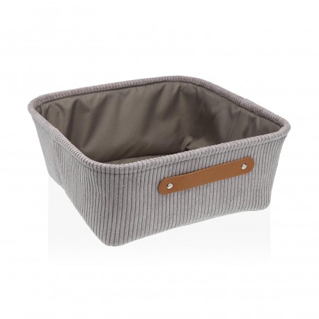 LIGHT GREY CORDUROY BASKET