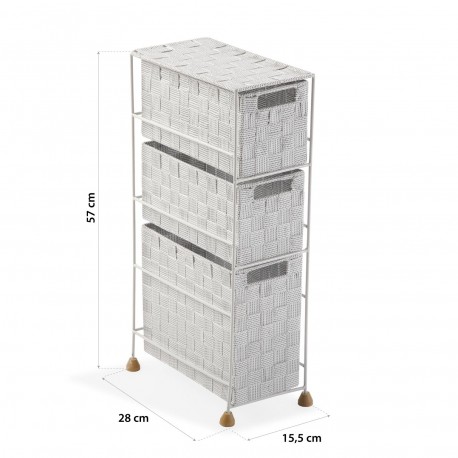 WHITE BATHROOM UNIT 3 DRAWERS