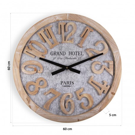 WOODEN WALL CLOCK 60CM HOTEL