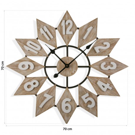 WOODEN WALL CLOCK 70 CM