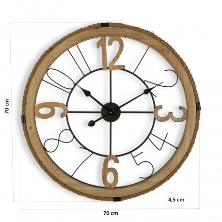 WOOD WALL CLOCK 70CM