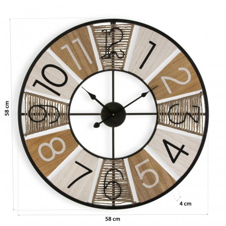 WOOD WALL CLOCK 58CM