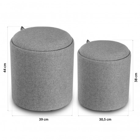 SET 2 STORAGE OTTOMAN