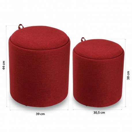 SET 2 STORAGE OTTOMAN