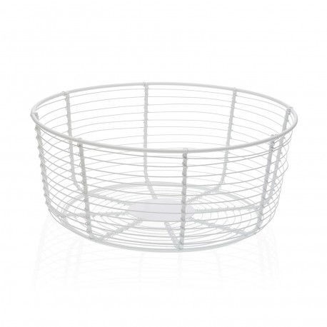 WHITE ROUND FRUIT BASKET