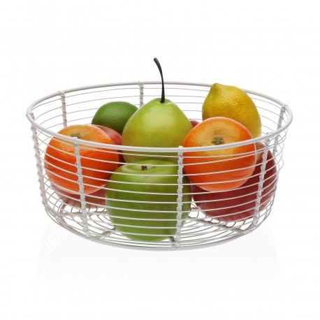 WHITE ROUND FRUIT BASKET